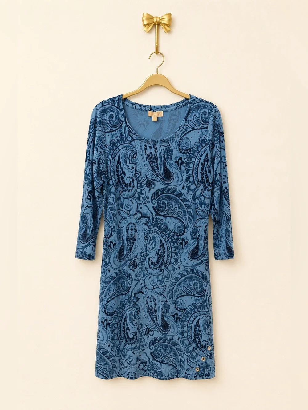Michael Kors Blue Paisley Scoop-Neck Tunic